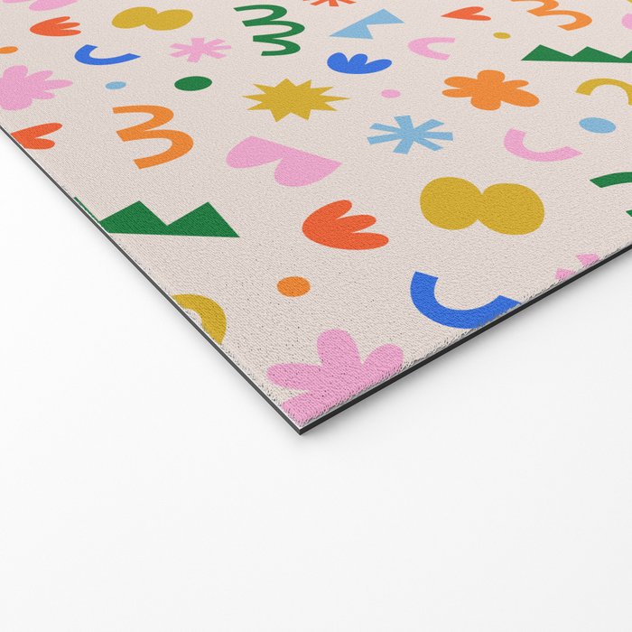 Fun colorful abstract organic shape art pattern Welcome Mat Gallery Image 2