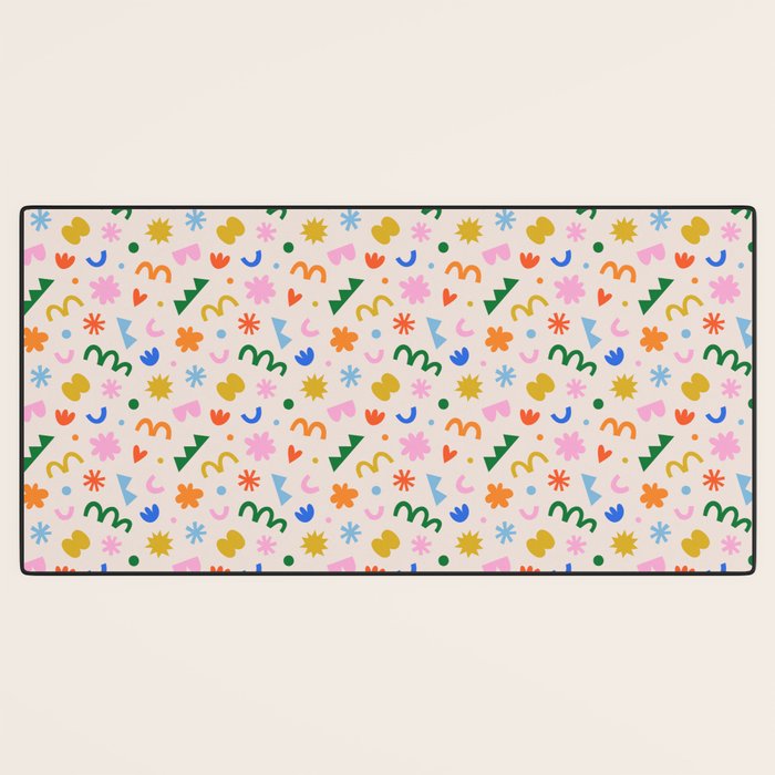 Fun colorful abstract organic shape art pattern Desk Mat Gallery Image 3