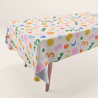 Fun colorful abstract organic shape art pattern Tablecloth Gallery Image 1