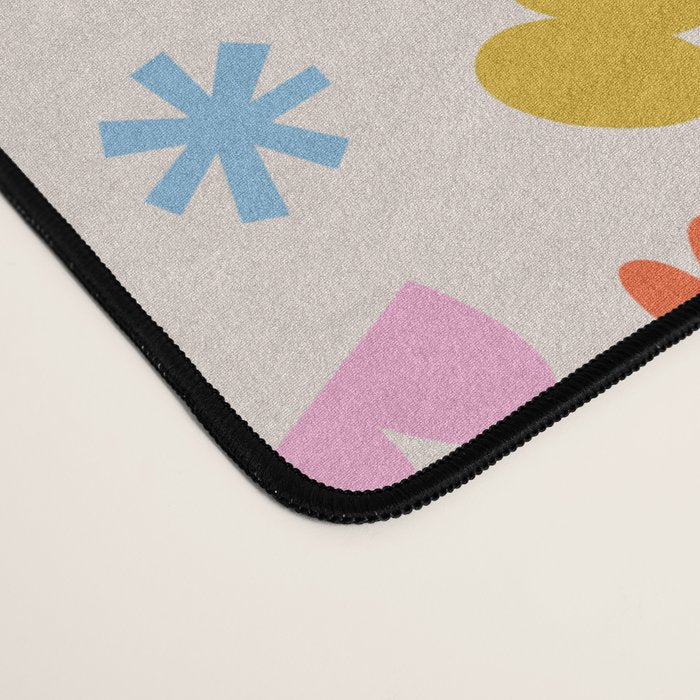 Fun colorful abstract organic shape art pattern Desk Mat Gallery Image 4