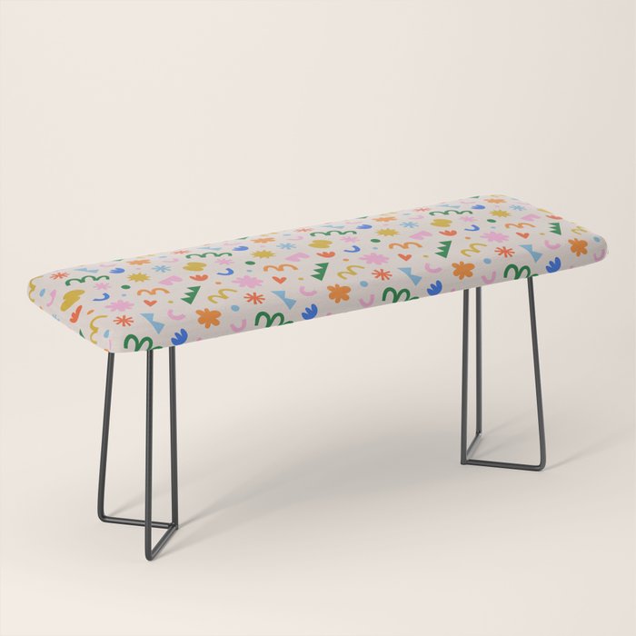 Fun colorful abstract organic shape art pattern Bench Gallery Image 1