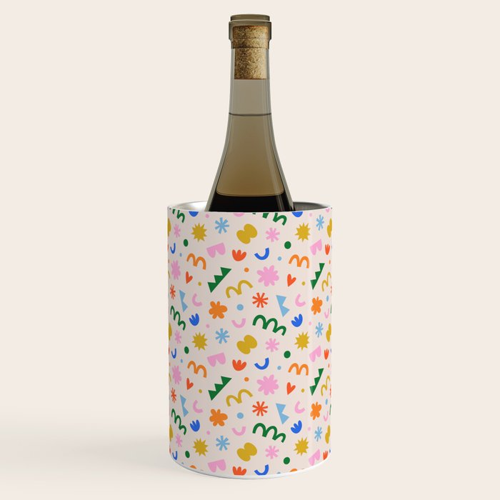Fun colorful abstract organic shape art pattern Wine Chiller Gallery Image 1