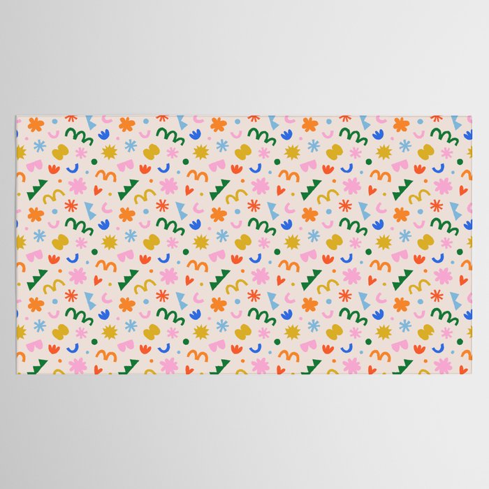 Fun colorful abstract organic shape art pattern Tablecloth Gallery Image 2
