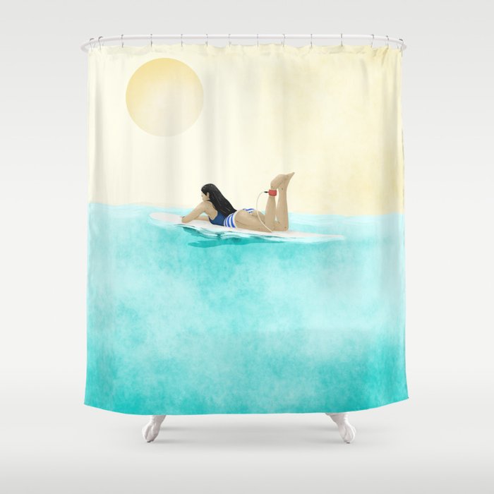 Wait for your perfect wave C Shower Curtain Gallery Image 1