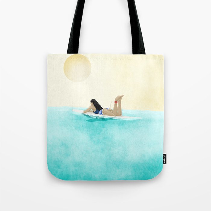 Wait for your perfect wave C Tote Bag Gallery Image 1