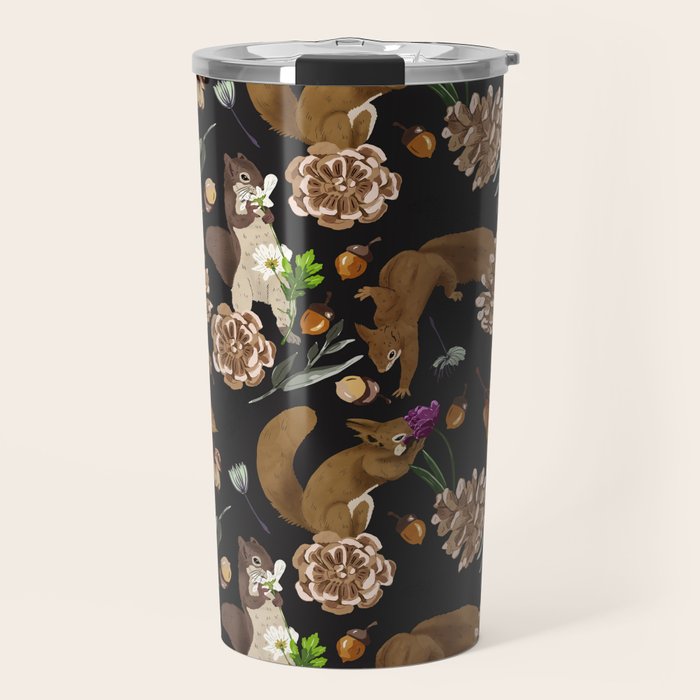 Squirrel flowering dark meadow Travel Mug Gallery Image 1