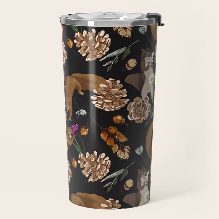 Squirrel flowering dark meadow Travel Mug Gallery Image 2