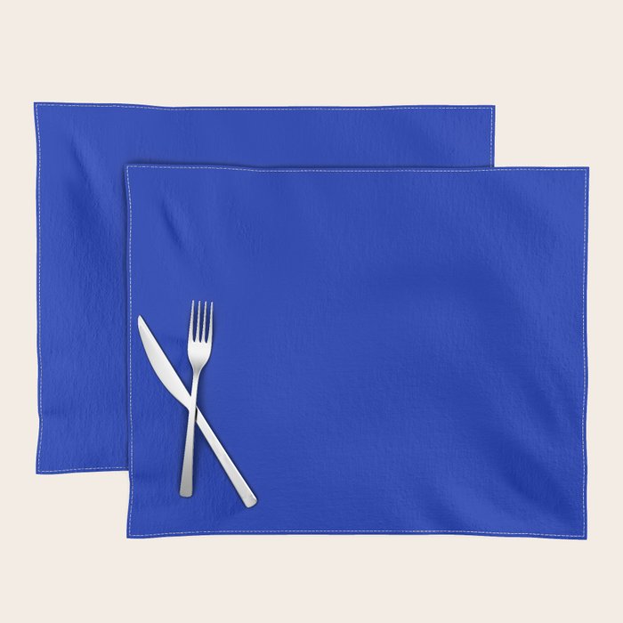 ROYAL BLUE Solid Color Plain Bold  Vibrant Blue Shade  Placemat Gallery Image 1