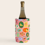 Vintage fruit sticker label cartoon pattern Wine Chiller Gallery Image 1