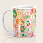 Vintage fruit sticker label cartoon pattern Coffee Mug Gallery Image 3