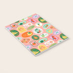 Vintage fruit sticker label cartoon pattern Notebook Gallery Image 3