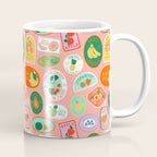 Vintage fruit sticker label cartoon pattern Coffee Mug Gallery Image 1