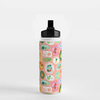 Vintage fruit sticker label cartoon pattern Water Bottle Gallery Image 2