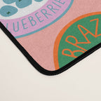 Vintage fruit sticker label cartoon pattern Desk Mat Gallery Image 4