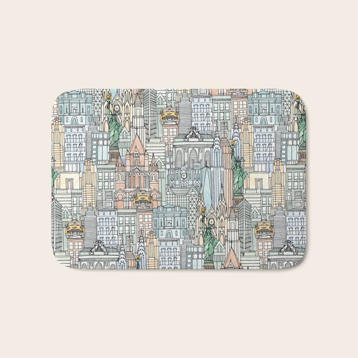 New York watercolor Bath Mat Gallery Image 1