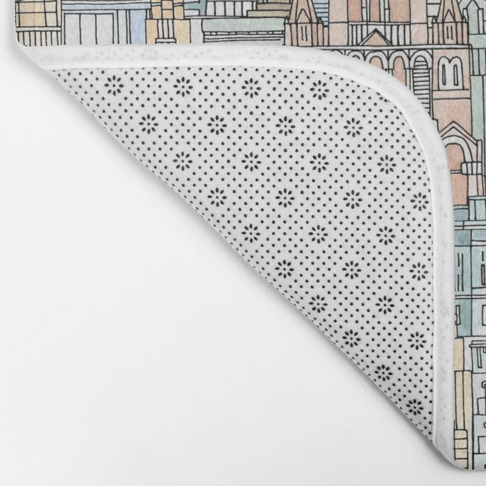 New York watercolor Bath Mat Gallery Image 2