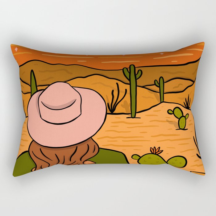 Desert Girl Rectangular Pillow Gallery Image 2
