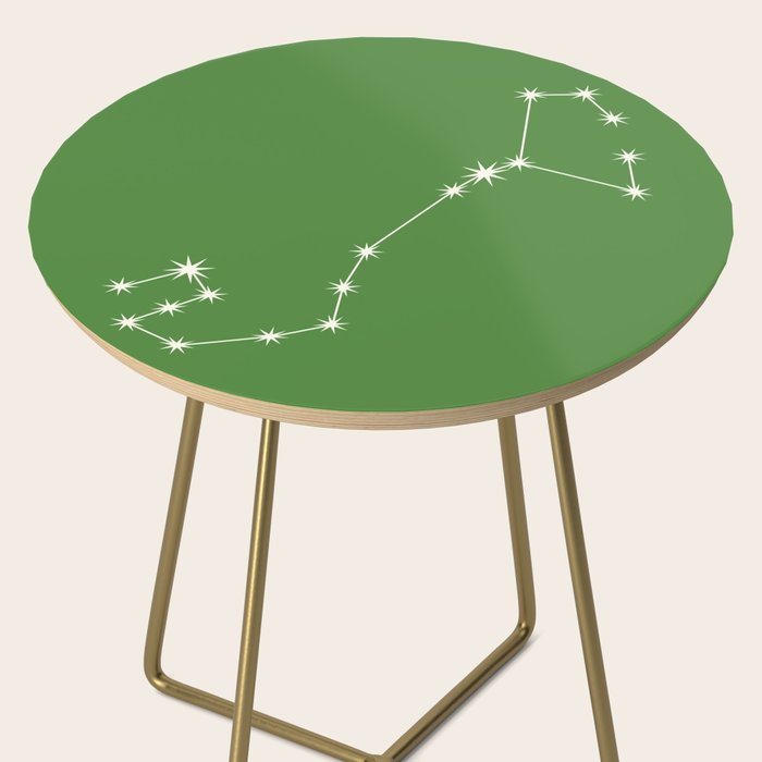 Scorpio Zodiac Star Constellation Line Art Kelly Green Side Table Gallery Image 2