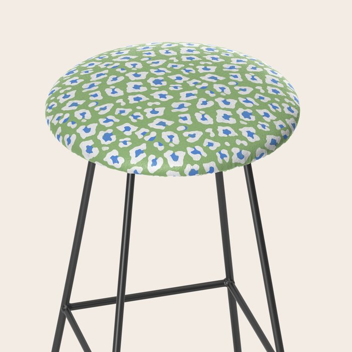Dopamine Decor Leopard Print Blue And Green Stool Gallery Image 2