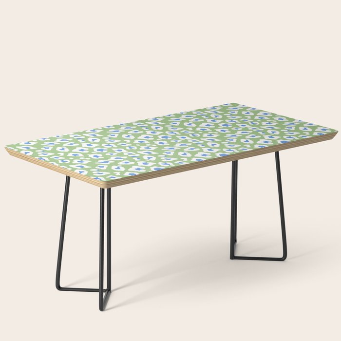 Dopamine Decor Leopard Print Blue And Green Coffee Table Gallery Image 1