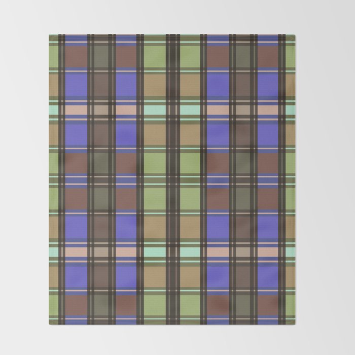 Fusion Colorful Toned Grids Throw Blanket Gallery Image 2