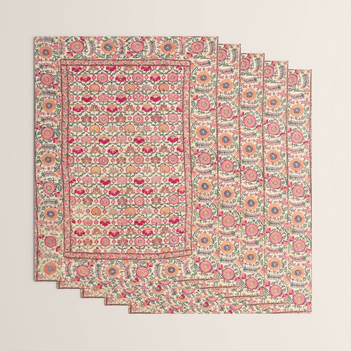 Vintage India Embroidered Textile, 17th Century Wrapping Paper Gallery Image 3