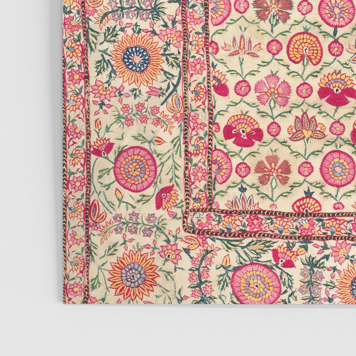 Vintage India Embroidered Textile, 17th Century Poster Gallery Image 3
