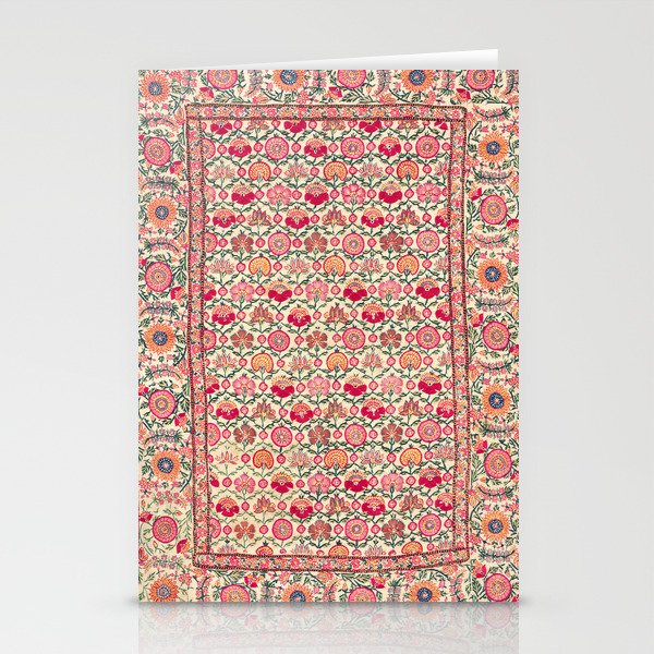 Vintage India Embroidered Textile, 17th Century Stationery Card Gallery Image 1