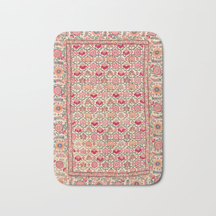 Vintage India Embroidered Textile, 17th Century Bath Mat Gallery Image 1
