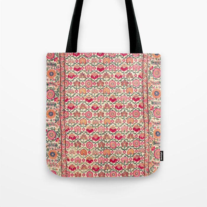 Vintage India Embroidered Textile, 17th Century Tote Bag Gallery Image 1