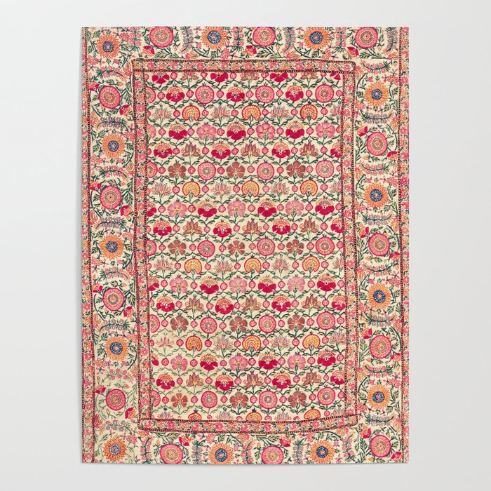 Vintage India Embroidered Textile, 17th Century Poster Gallery Image 4