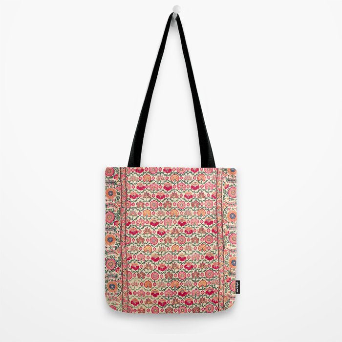 Vintage India Embroidered Textile, 17th Century Tote Bag Gallery Image 2