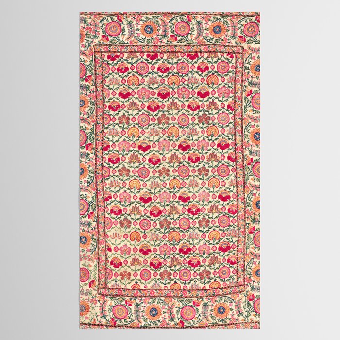 Vintage India Embroidered Textile, 17th Century Tablecloth Gallery Image 2