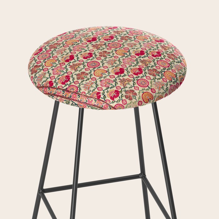 Vintage India Embroidered Textile, 17th Century Stool Gallery Image 2