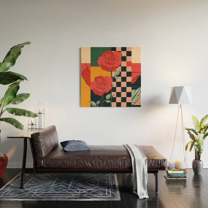 Red Roses 3 Wood Wall Art Gallery Image 2