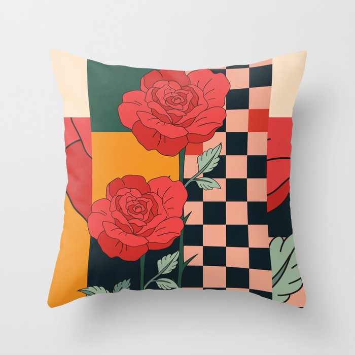 Red Roses 3 Throw Pillow Gallery Image 1