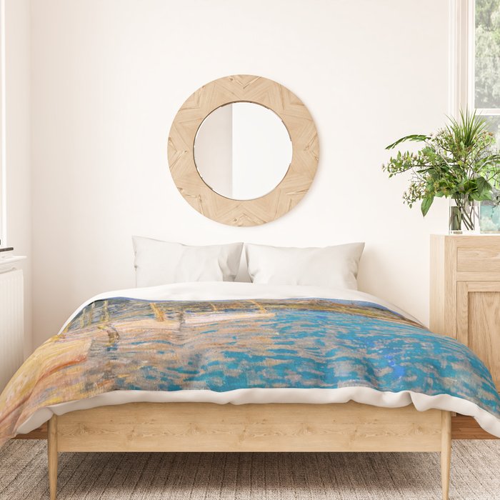 Newport Harbor, Newport, Rhode Island - Cat Boats by Frederick Childe Hassam Duvet Cover Gallery Image 3