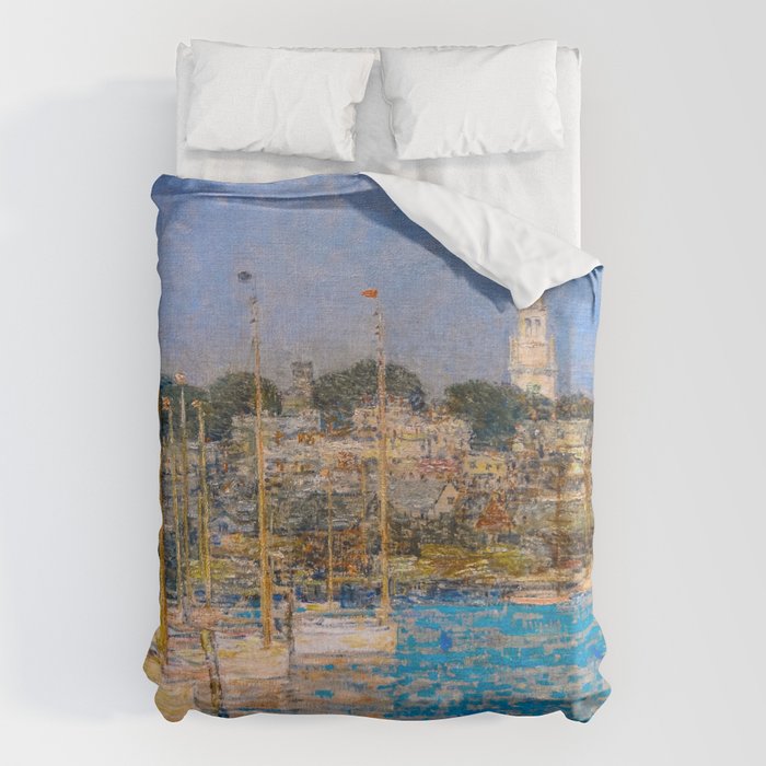 Newport Harbor, Newport, Rhode Island - Cat Boats by Frederick Childe Hassam Duvet Cover Gallery Image 6