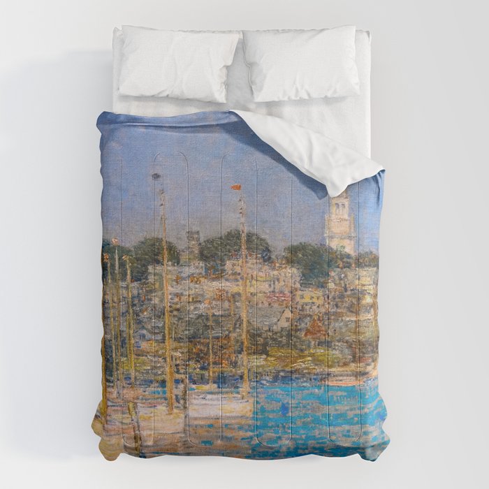 Newport Harbor, Newport, Rhode Island - Cat Boats by Frederick Childe Hassam Comforter Gallery Image 6