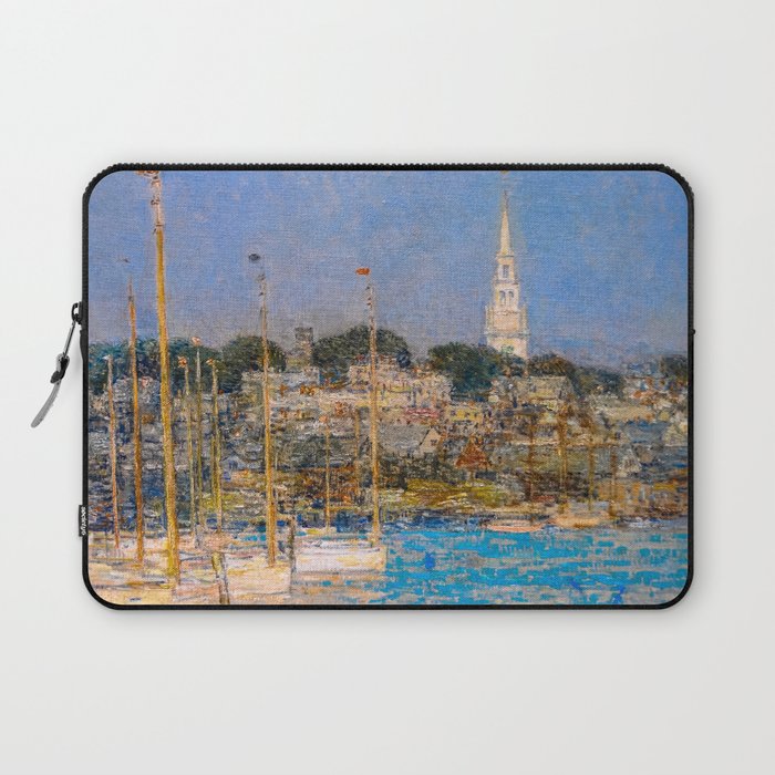Newport Harbor, Newport, Rhode Island - Cat Boats by Frederick Childe Hassam Laptop Sleeve Gallery Image 1