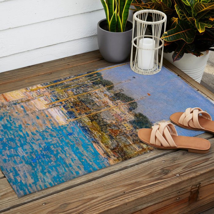 Newport Harbor, Newport, Rhode Island - Cat Boats by Frederick Childe Hassam Outdoor Rug Gallery Image 2