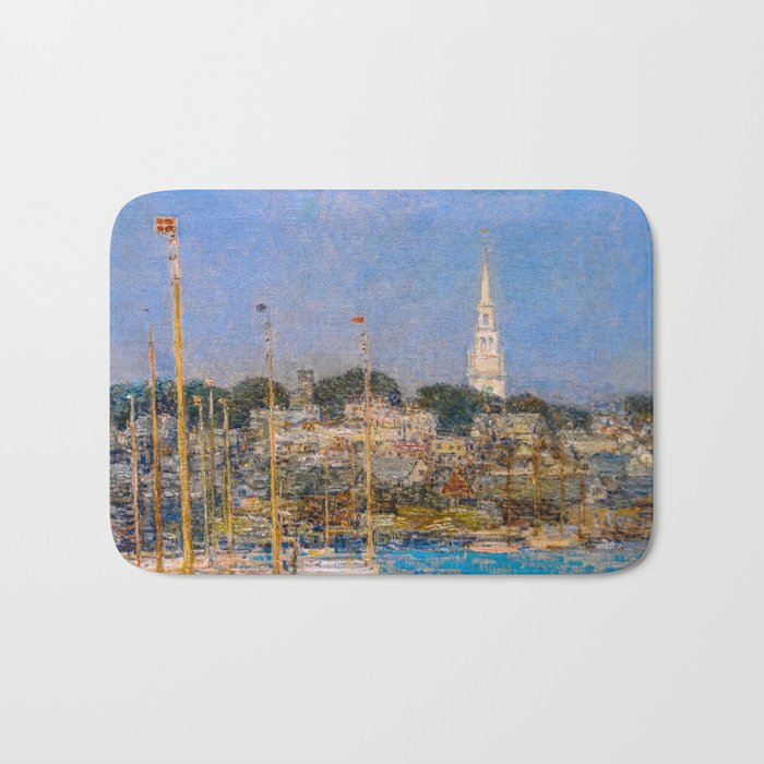 Newport Harbor, Newport, Rhode Island - Cat Boats by Frederick Childe Hassam Bath Mat Gallery Image 1