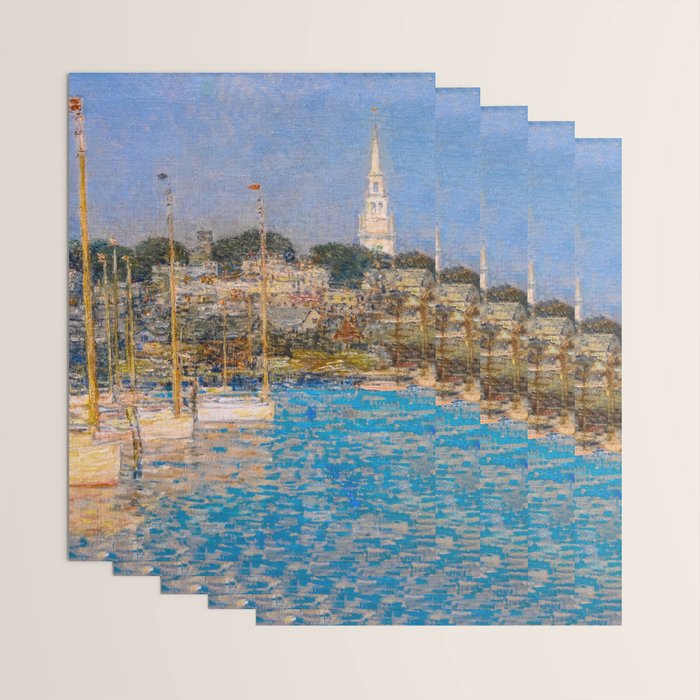 Newport Harbor, Newport, Rhode Island - Cat Boats by Frederick Childe Hassam Wrapping Paper Gallery Image 3