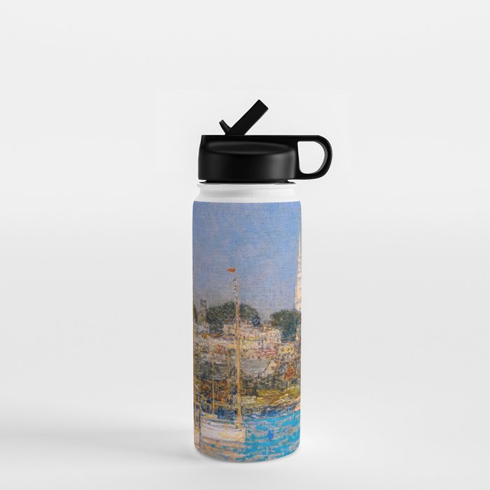 Newport Harbor, Newport, Rhode Island - Cat Boats by Frederick Childe Hassam Water Bottle Gallery Image 1