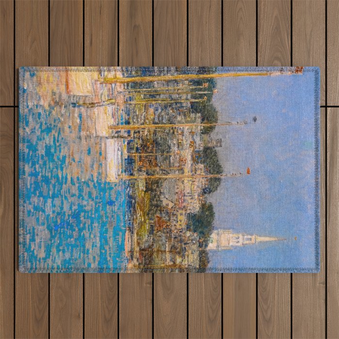 Newport Harbor, Newport, Rhode Island - Cat Boats by Frederick Childe Hassam Outdoor Rug Gallery Image 1