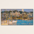 Newport Harbor, Newport, Rhode Island - Cat Boats by Frederick Childe Hassam Desk Mat Gallery Image 3