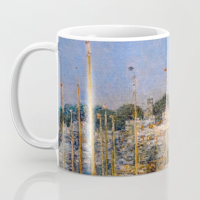 Newport Harbor, Newport, Rhode Island - Cat Boats by Frederick Childe Hassam Coffee Mug Gallery Image 3
