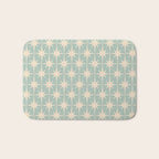 Atomic Age Retro 1950s Starburst Pattern in 50s Celadon Blue Green and Cream Bath Mat Gallery Image 1