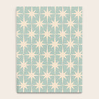 Atomic Age Retro 1950s Starburst Pattern in 50s Celadon Blue Green and Cream Notebook Gallery Image 4