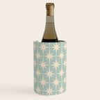 Atomic Age Retro 1950s Starburst Pattern in 50s Celadon Blue Green and Cream Wine Chiller Gallery Image 1